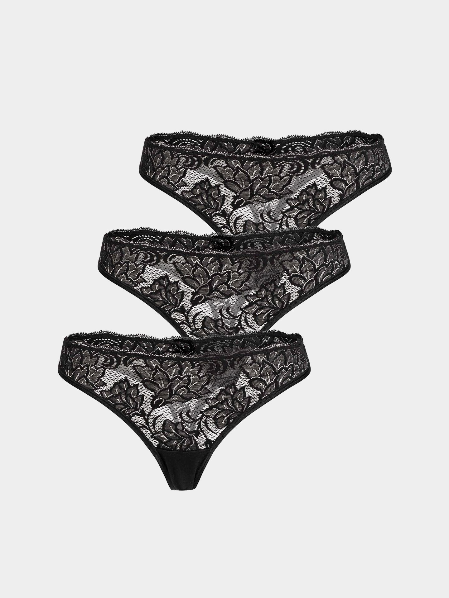 Emilia 3-pack black lace size 36