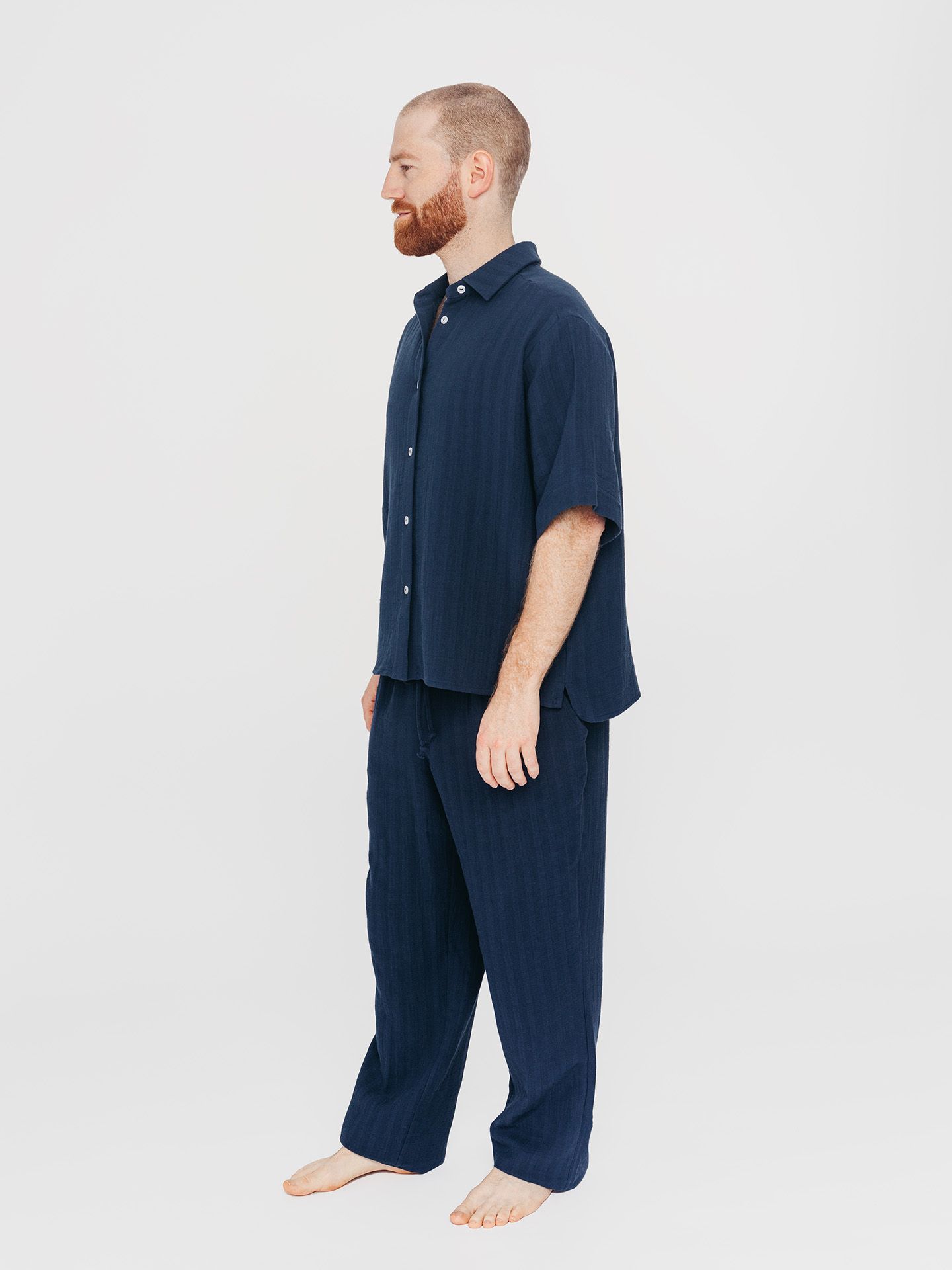 Simply Cotton Kurzarmhemd mitternachtblau L