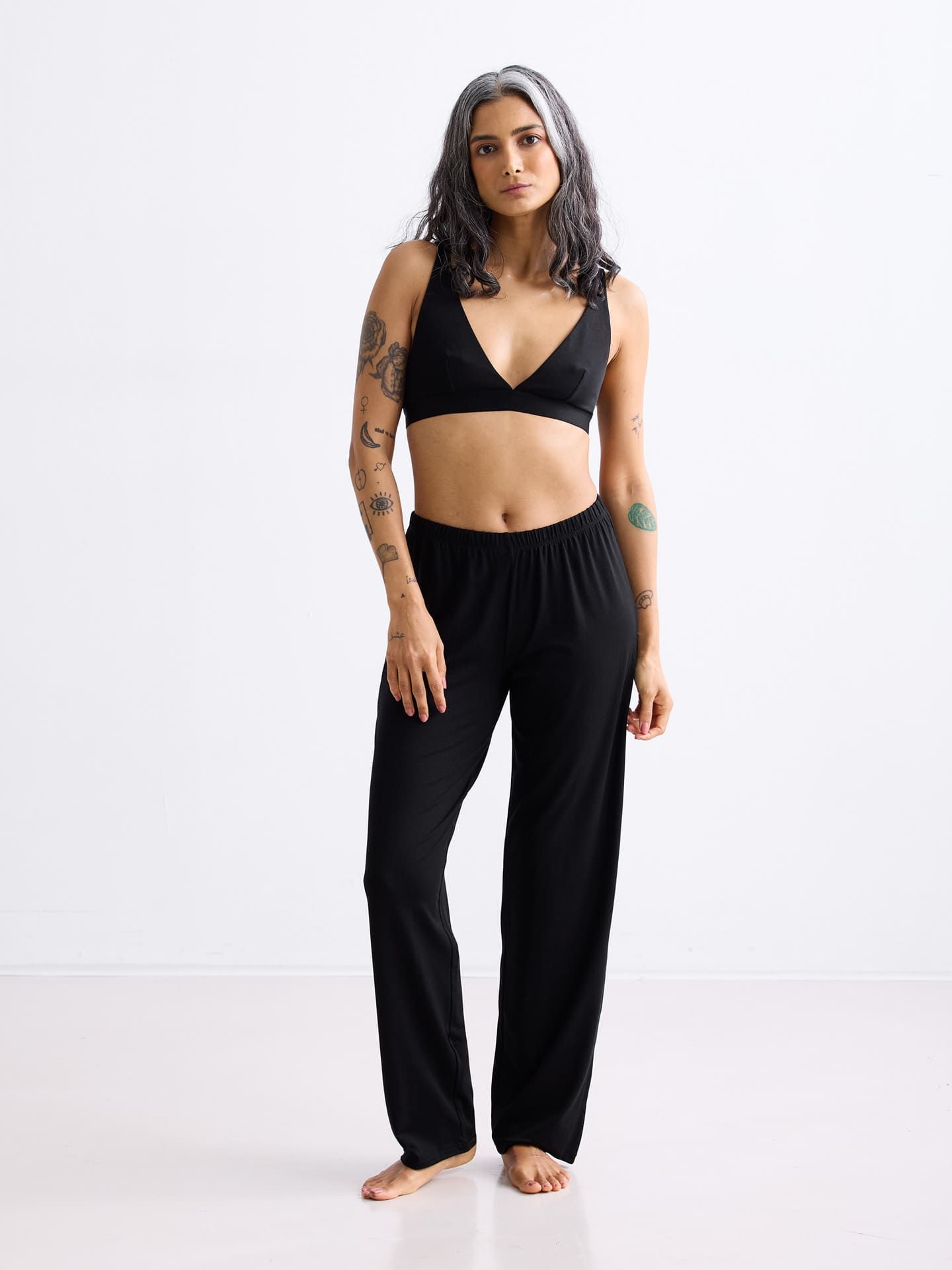 Light Touch Long Sleep Pants black 38