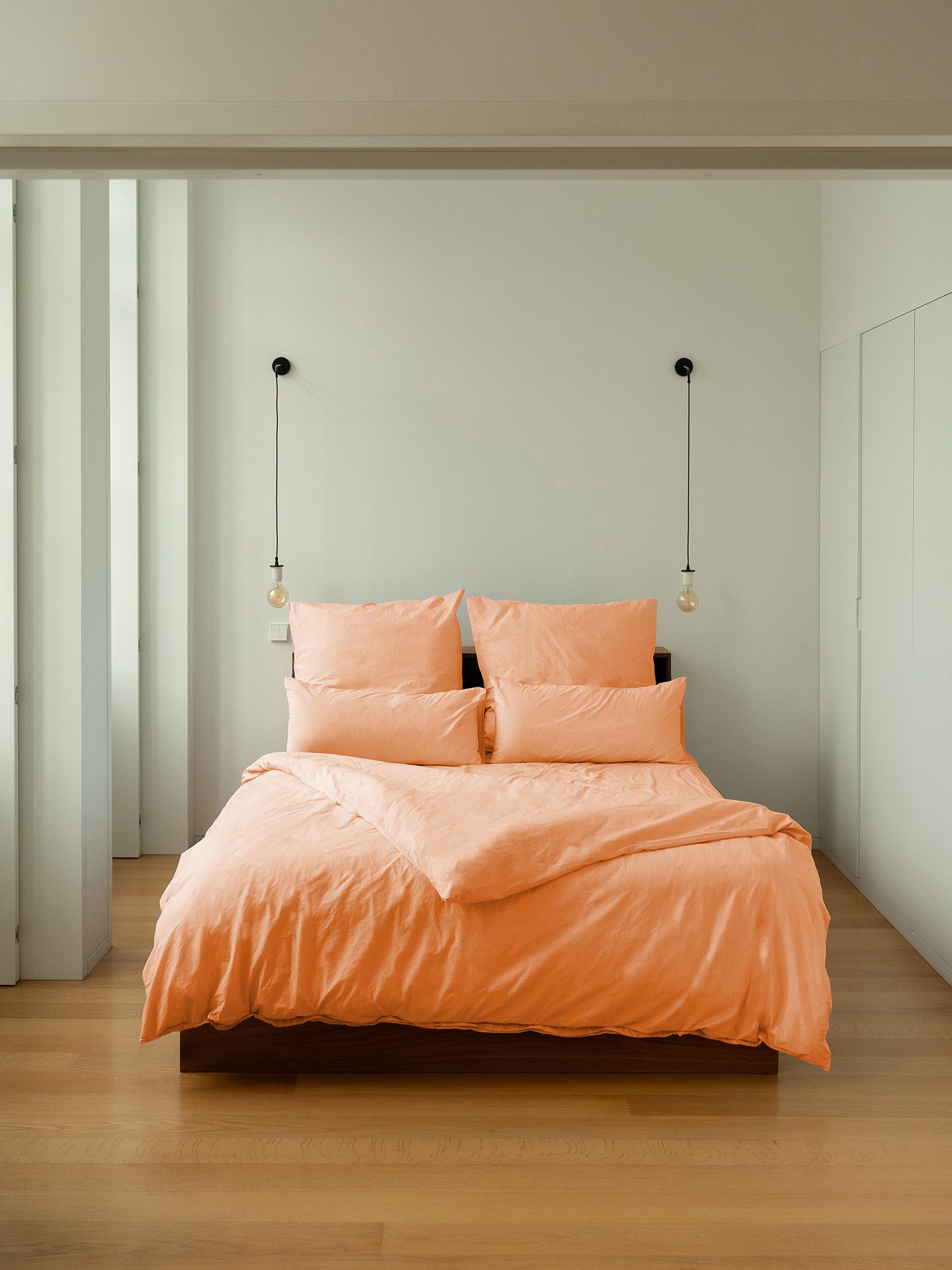 Cotton Select fitted sheet papaya 160x200