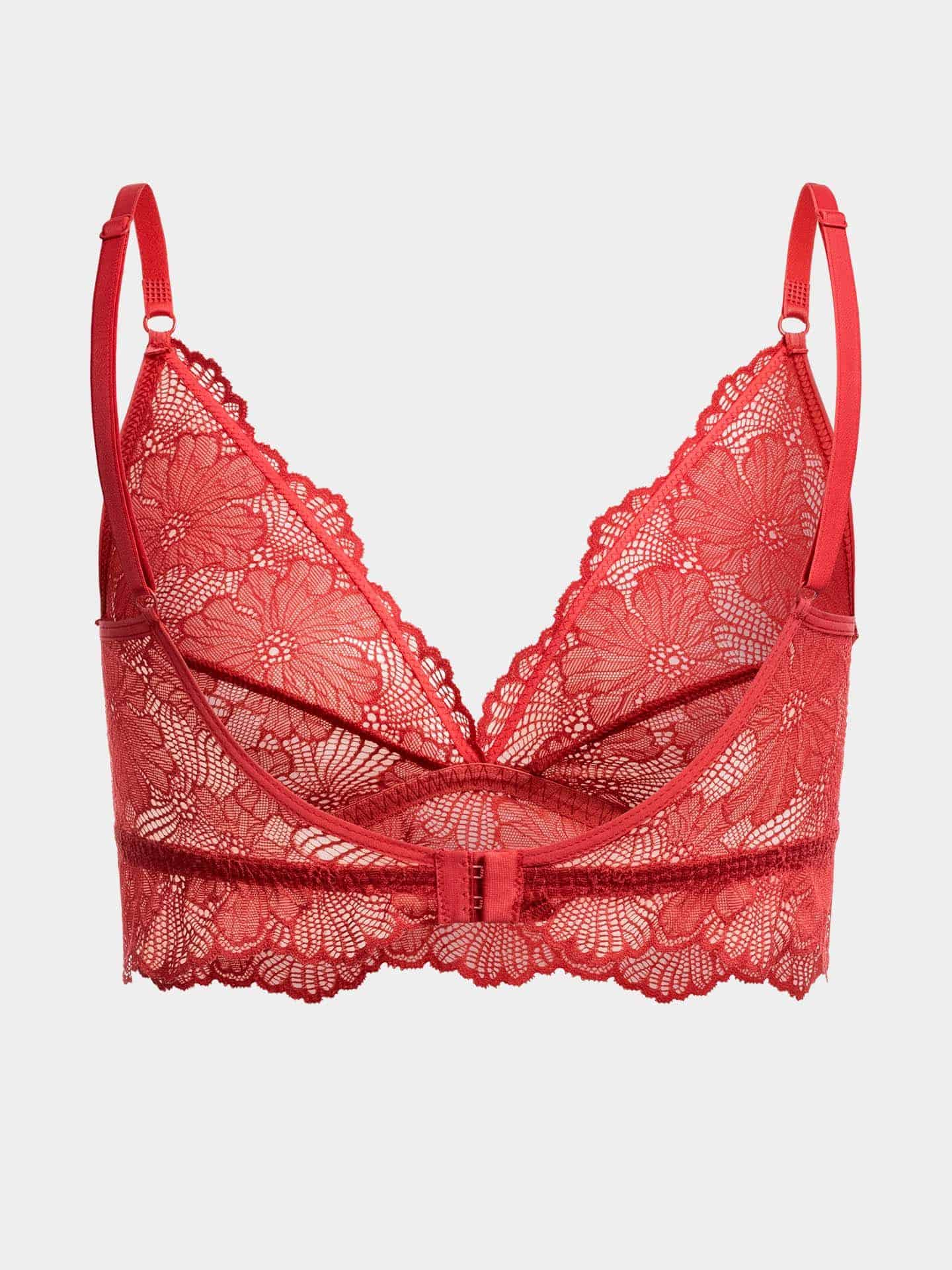 Classy lace triangle bra pomegranate 36