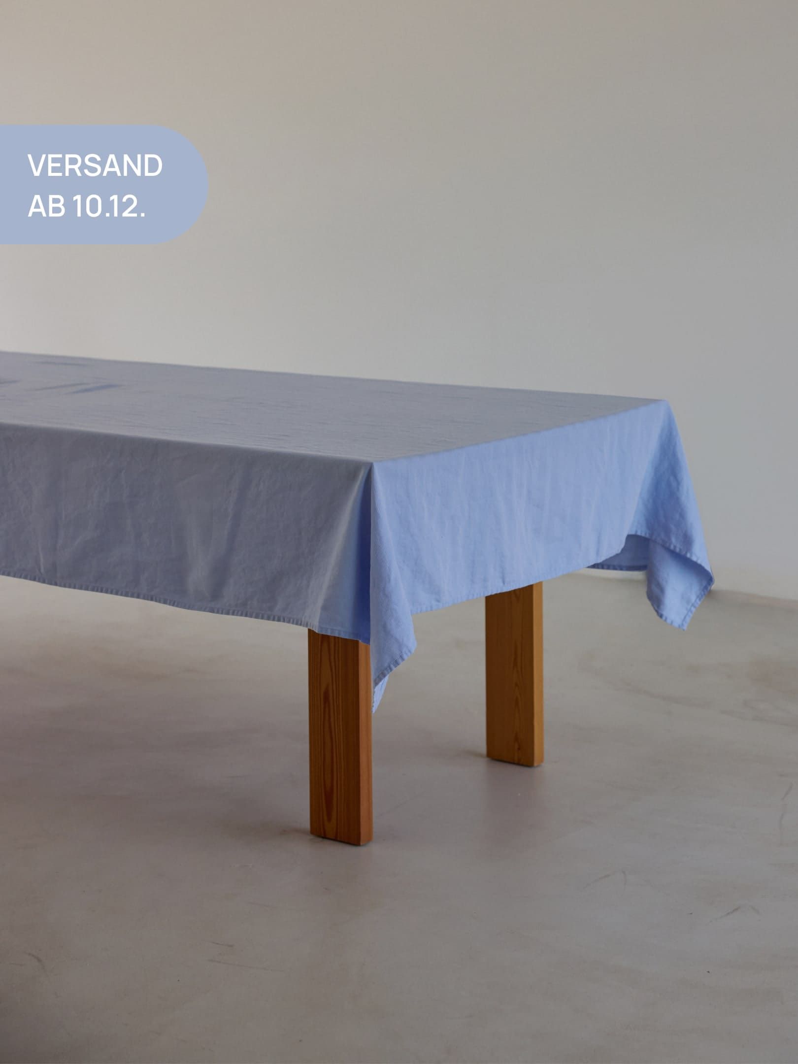 onomao x erlich textil Tischdecke zartblau 160x270