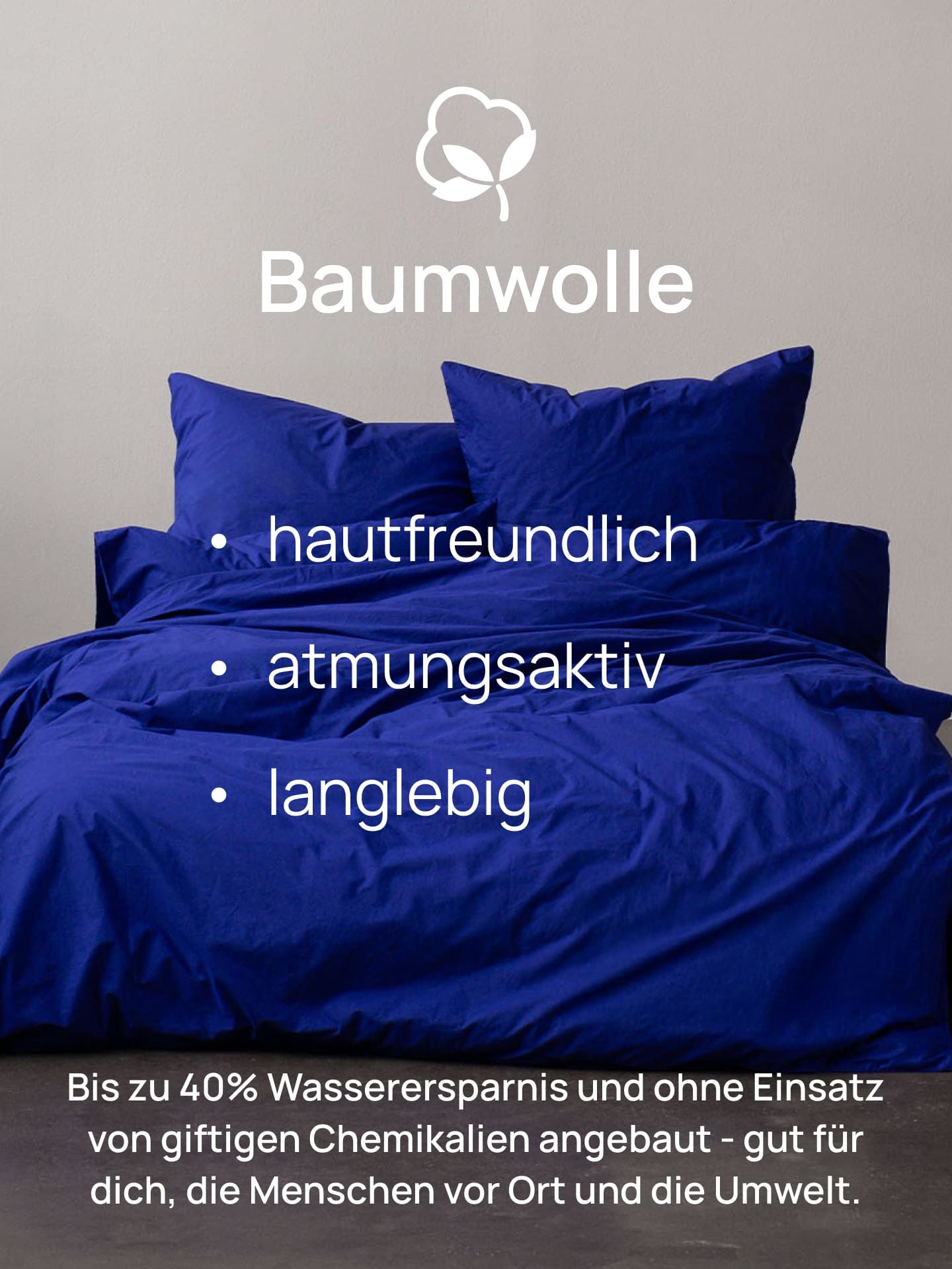 allesorten x erlich textil Finn Bettdeckenbezug knallblau 135x200