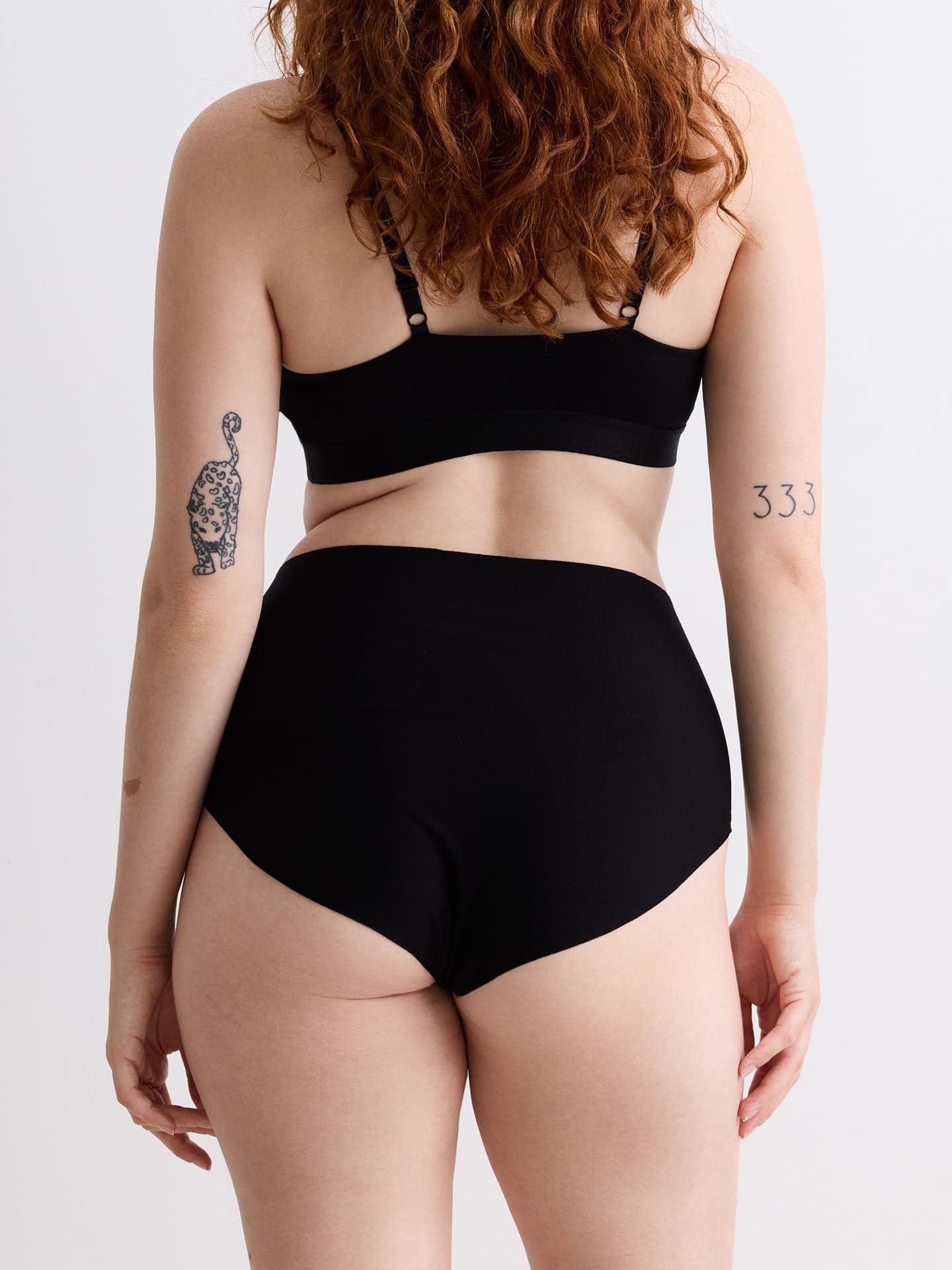 Casual Cotton High Waist Slip schwarz XS