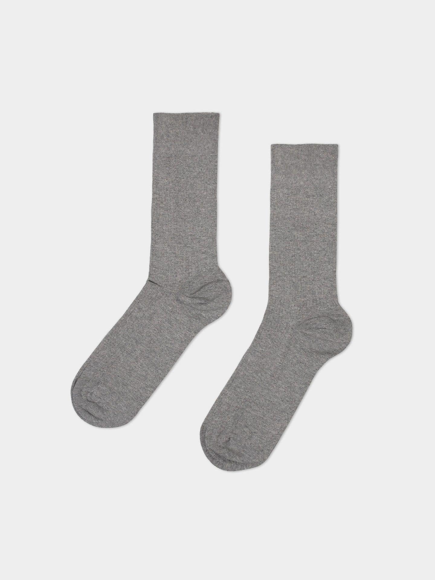 Casual Cotton Gerippte Socken im 3er Pack hellgrau-melange 43-46