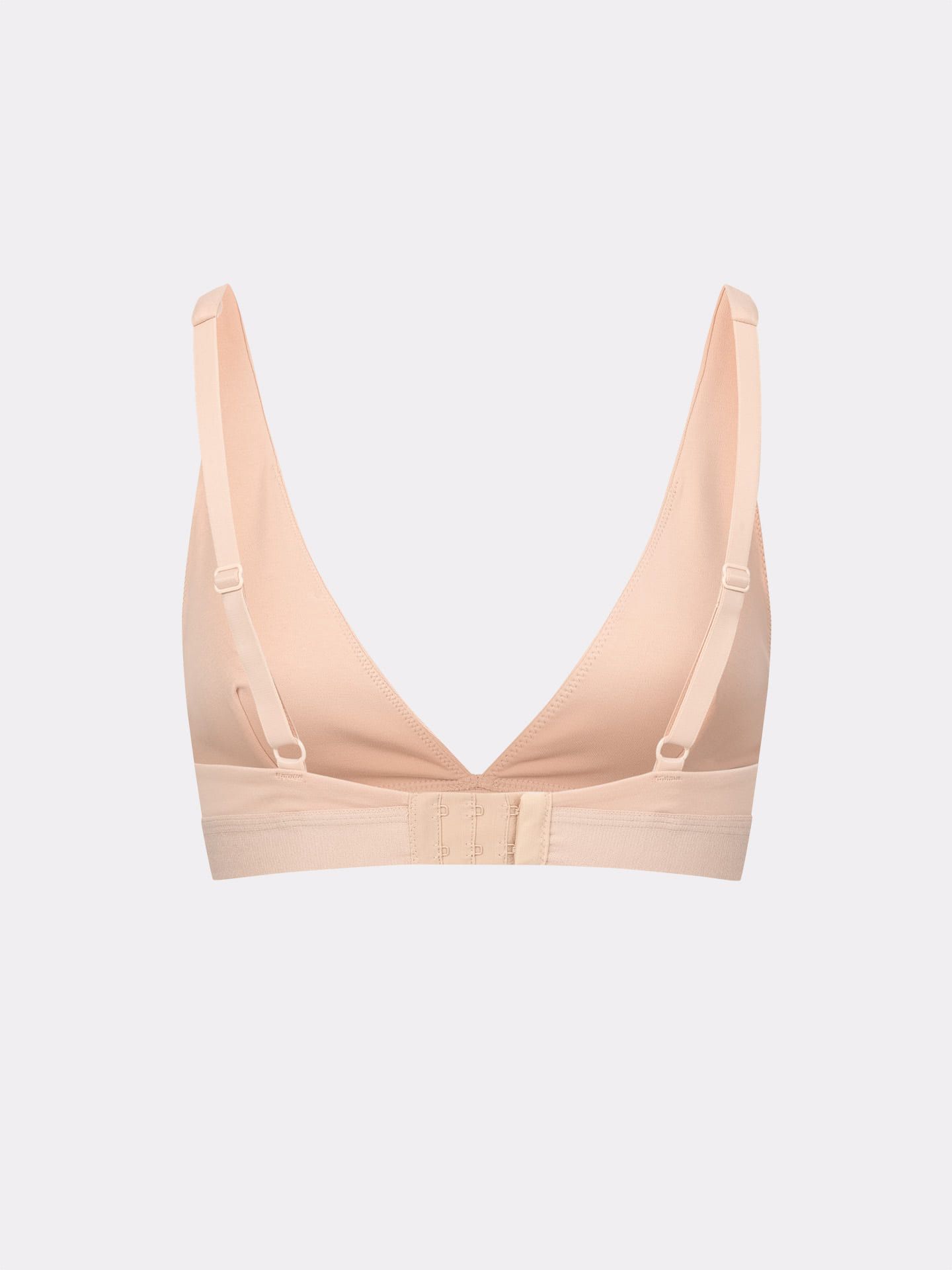 Casual Cotton Plunge Bra clay XS