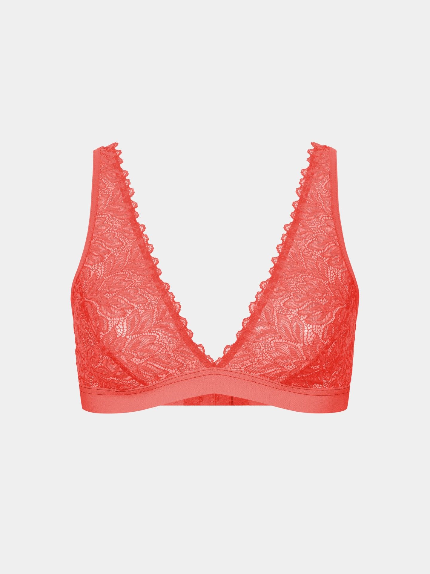 Dreamy Lace Wireless Plunge Bra wild orange 44