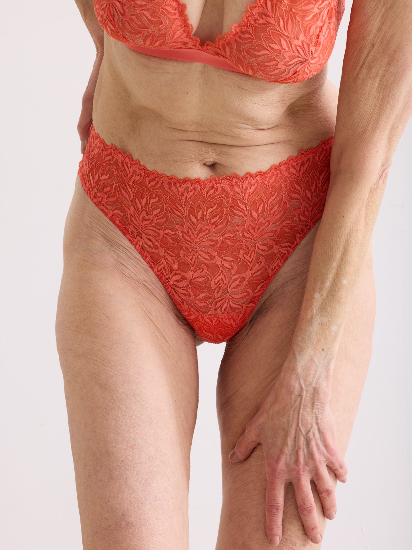 Dreamy Lace High Waist Brazil Thong wild orange 44