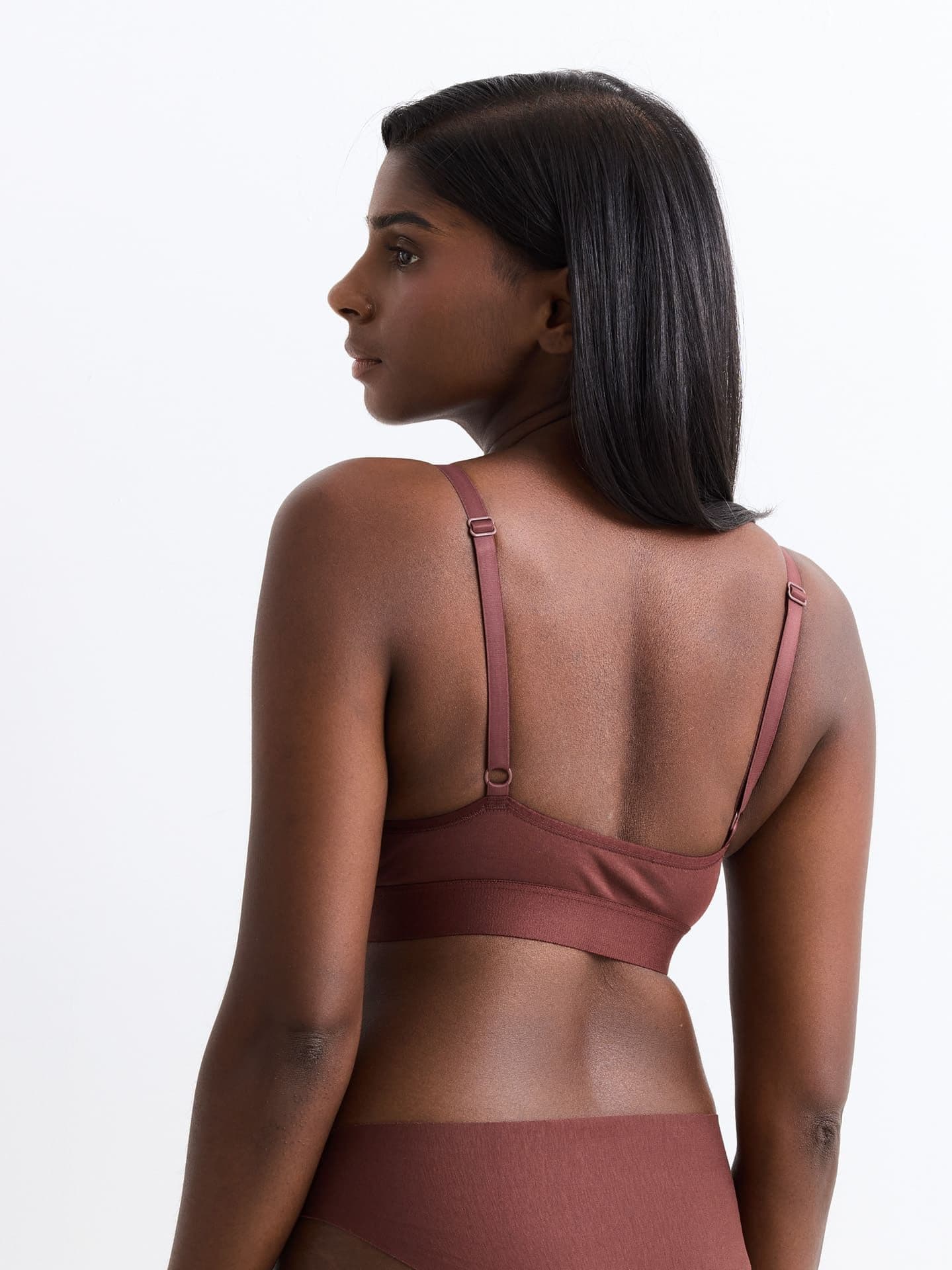 Casual Cotton Triangel Bralette umber XXL
