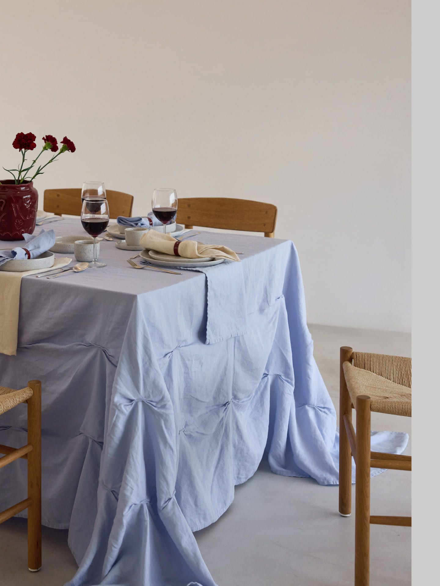 onomao x erlich textil draped tablecloth soft blue 260x420