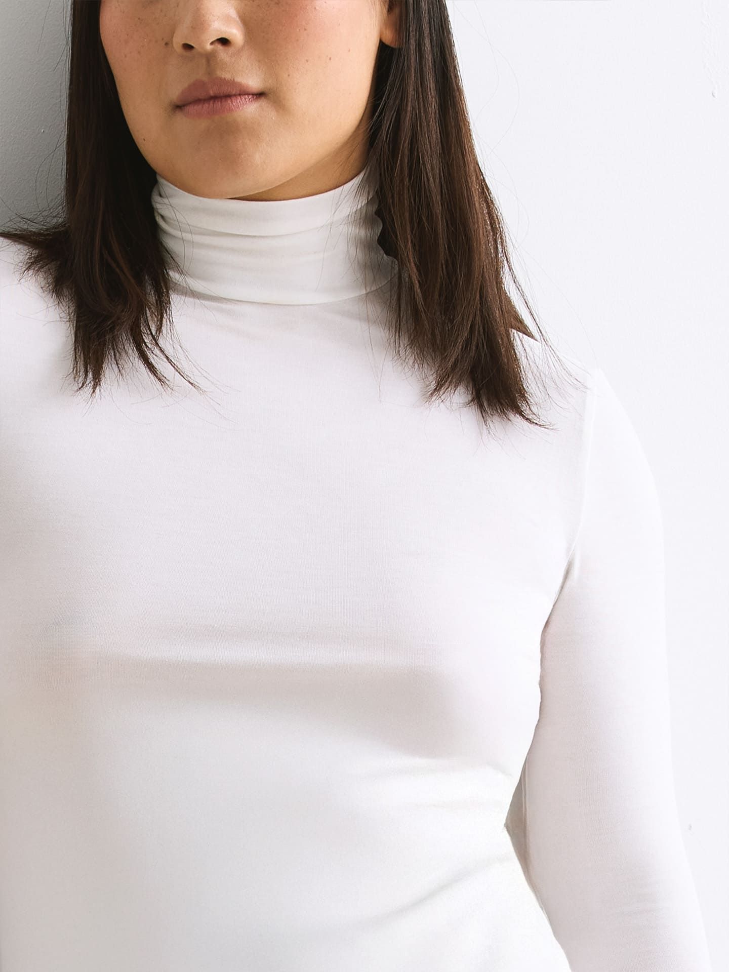 Light Touch Rollkragen Langarmshirt ecru 46