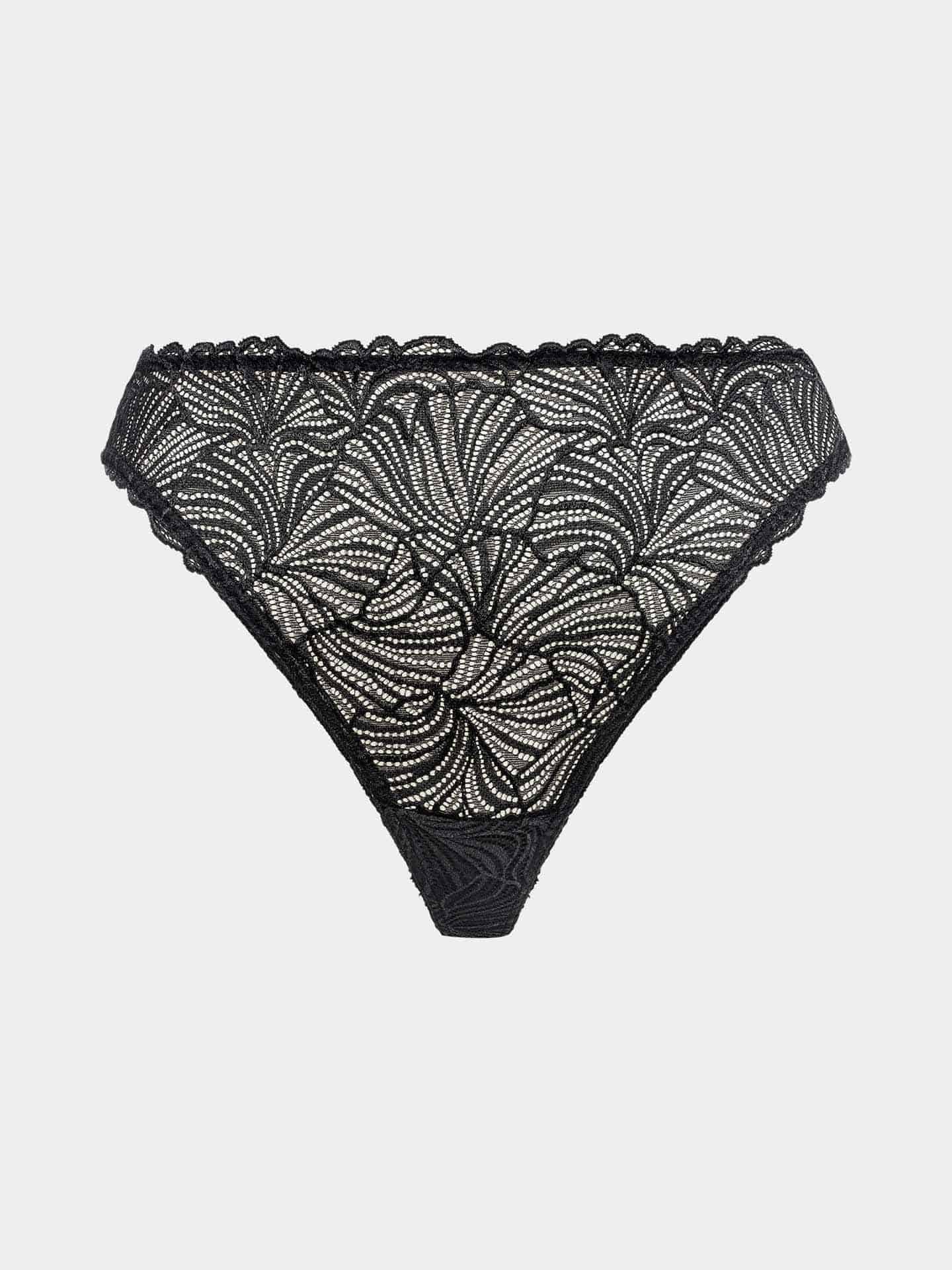 Fluid Lace High Waist Brazil String schwarz 6