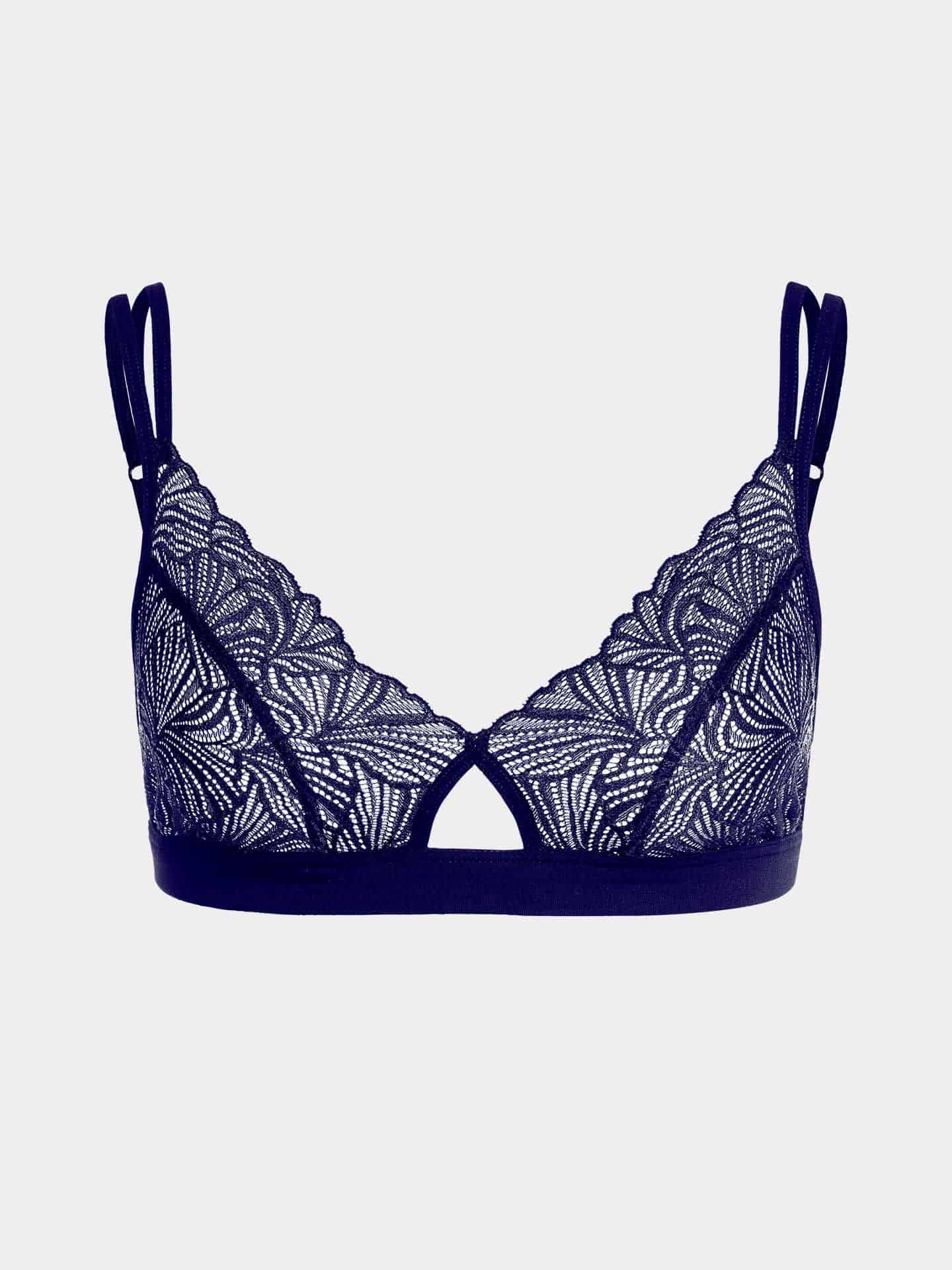 Fluid Lace Cut-Out Bralette mitternachtblau 5