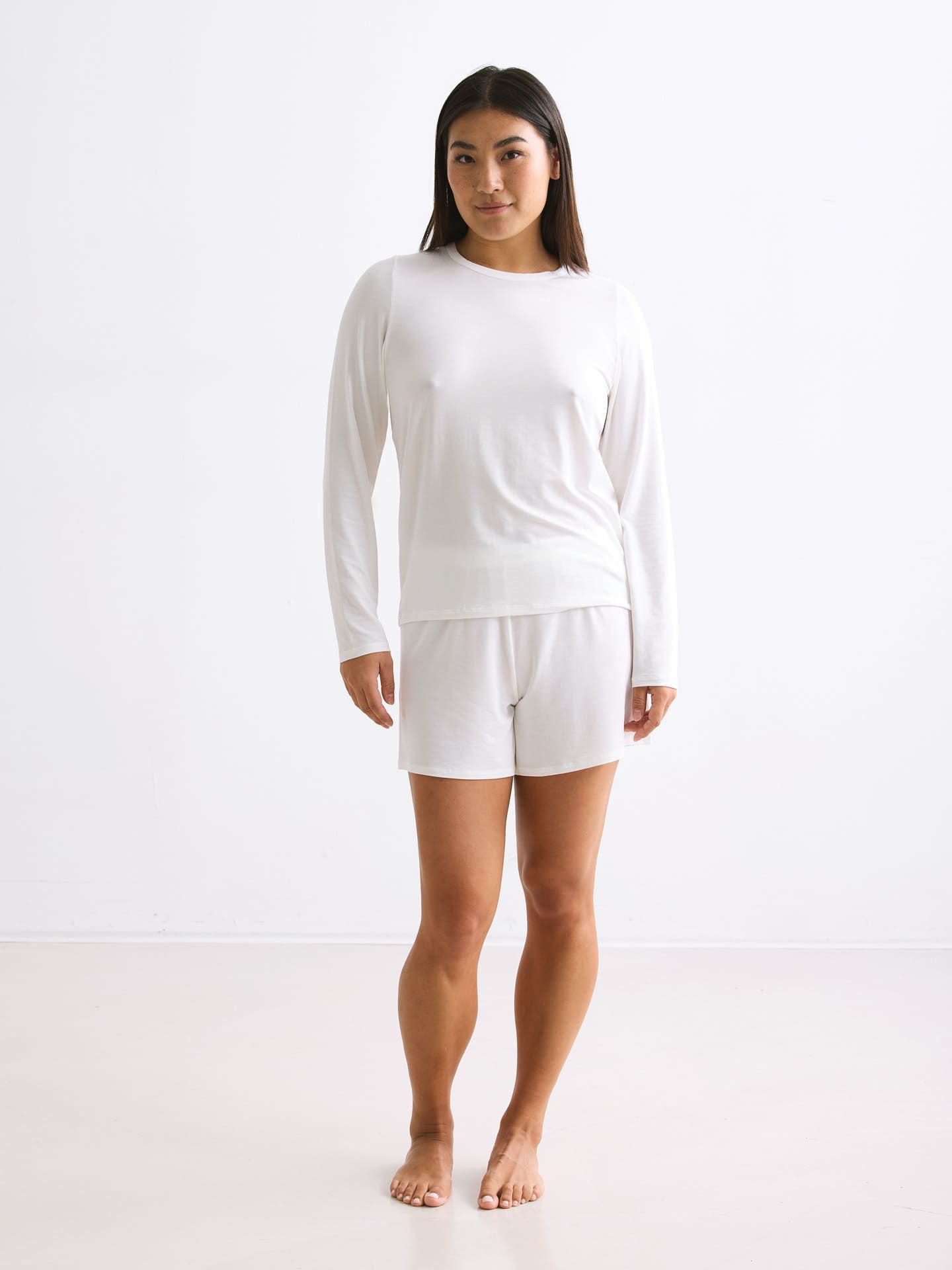 Light Touch lockeres Langarmshirt ecru 3