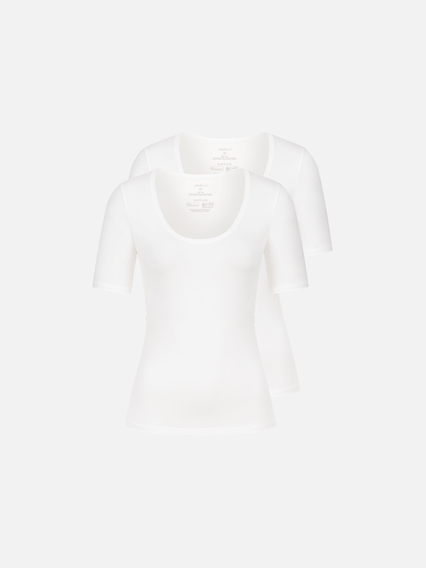 Light Touch tiefausgeschnittenes T-shirt im 2er Pack ecru 1