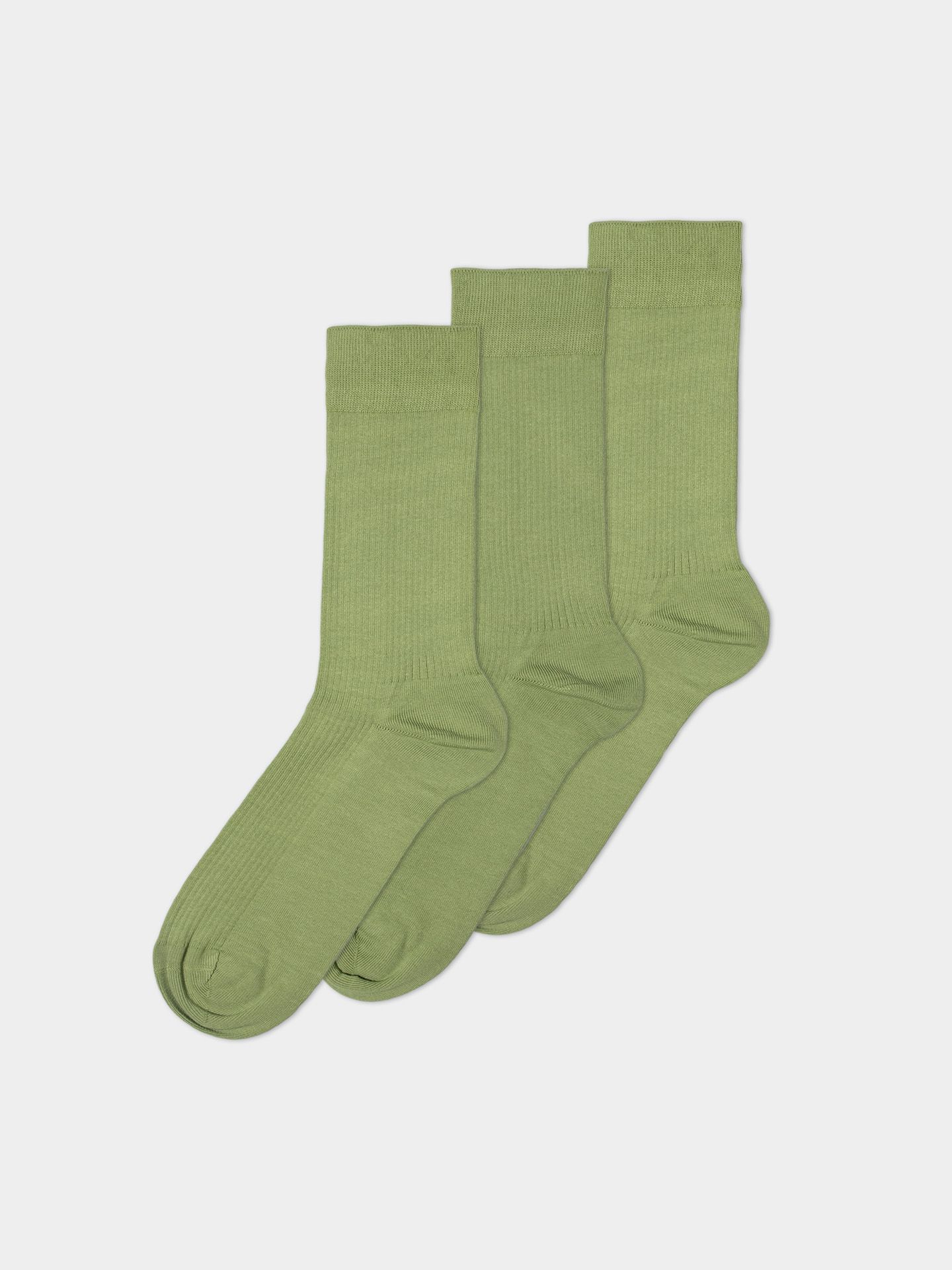 Casual Cotton Gerippte Socken im 3er Pack schilf