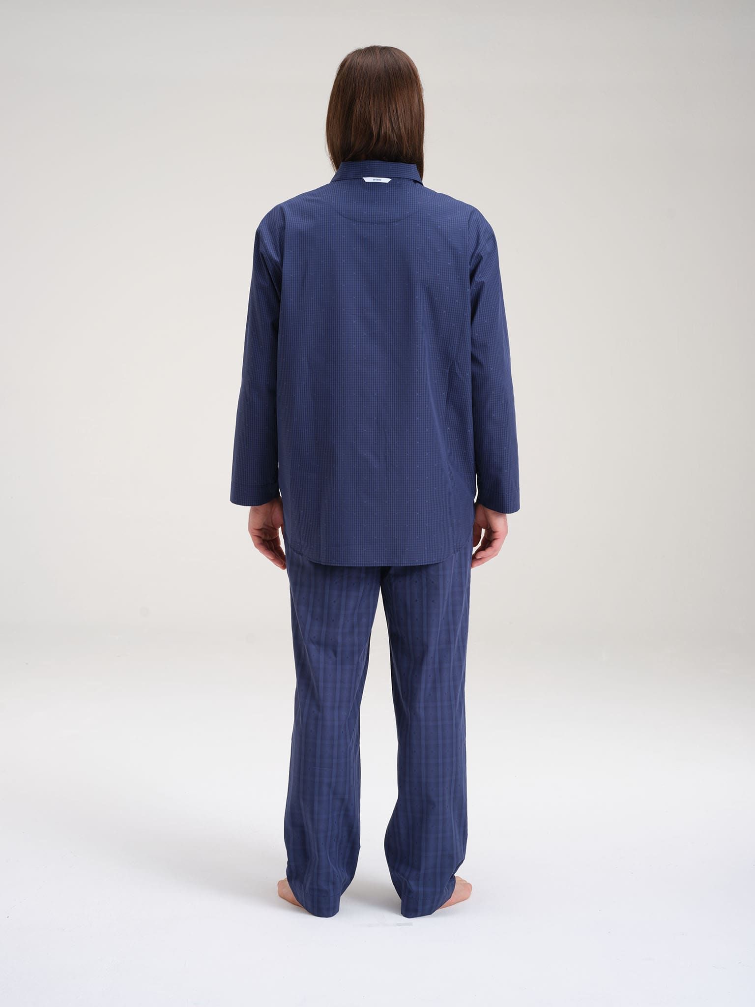 Avonté Pyjama Pants midnight navy big check 4