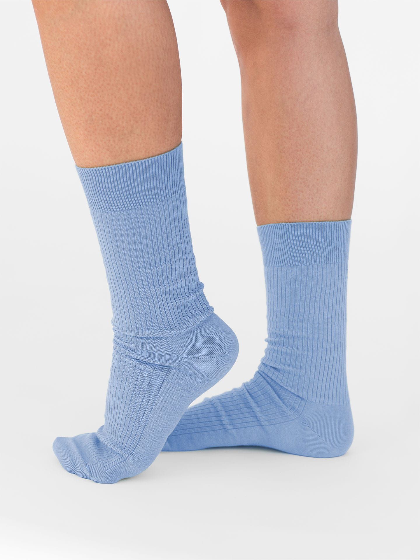 Casual Cotton Gerippte Socken im 3er Pack himmelblau 1
