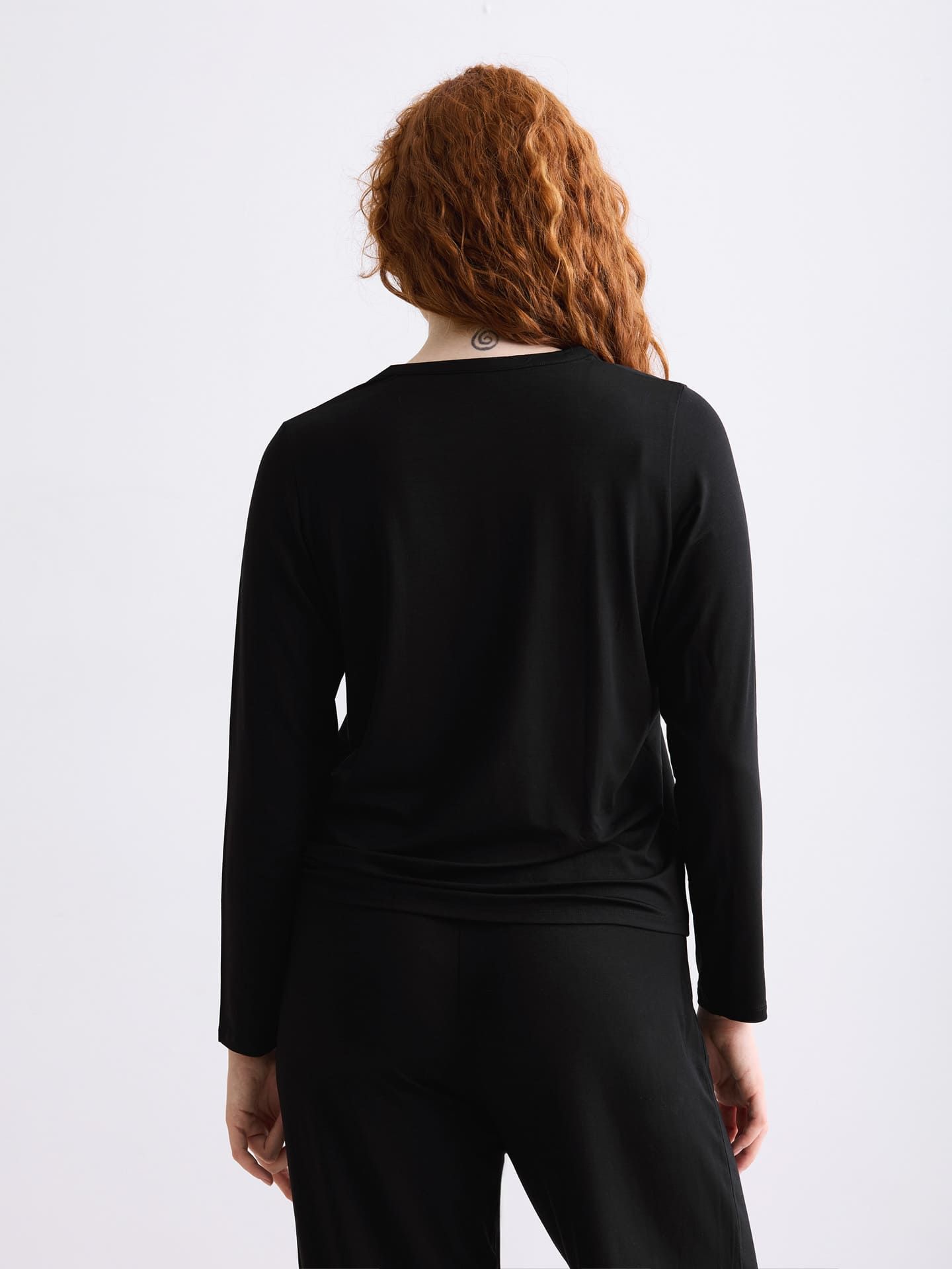 Light Touch lockeres Langarmshirt schwarz 2