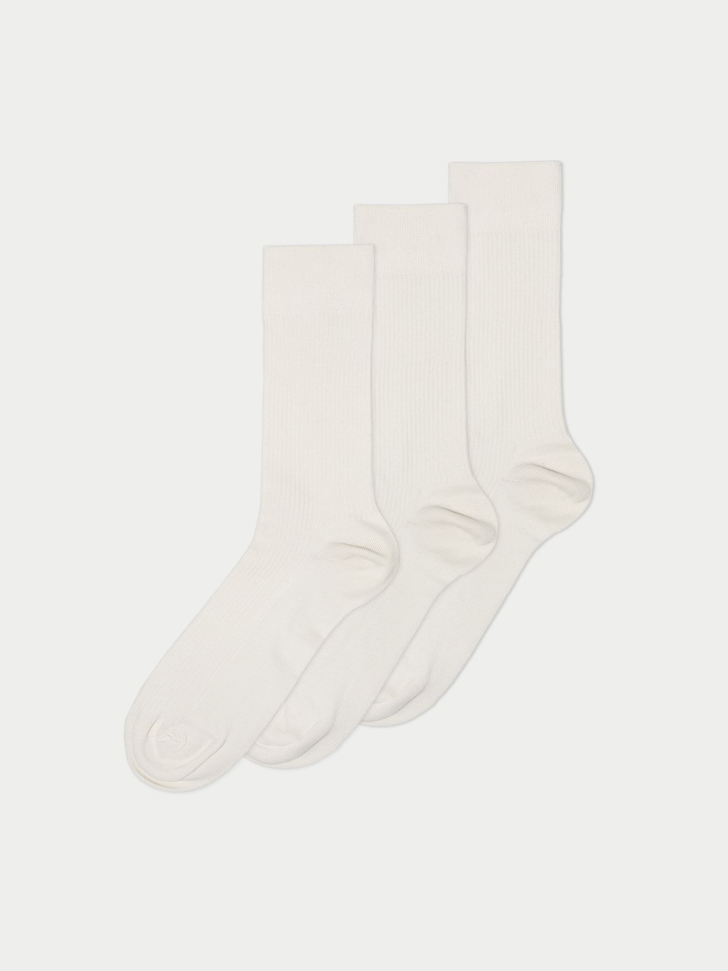 Casual Cotton Gerippte Socken im 3er Pack ecru