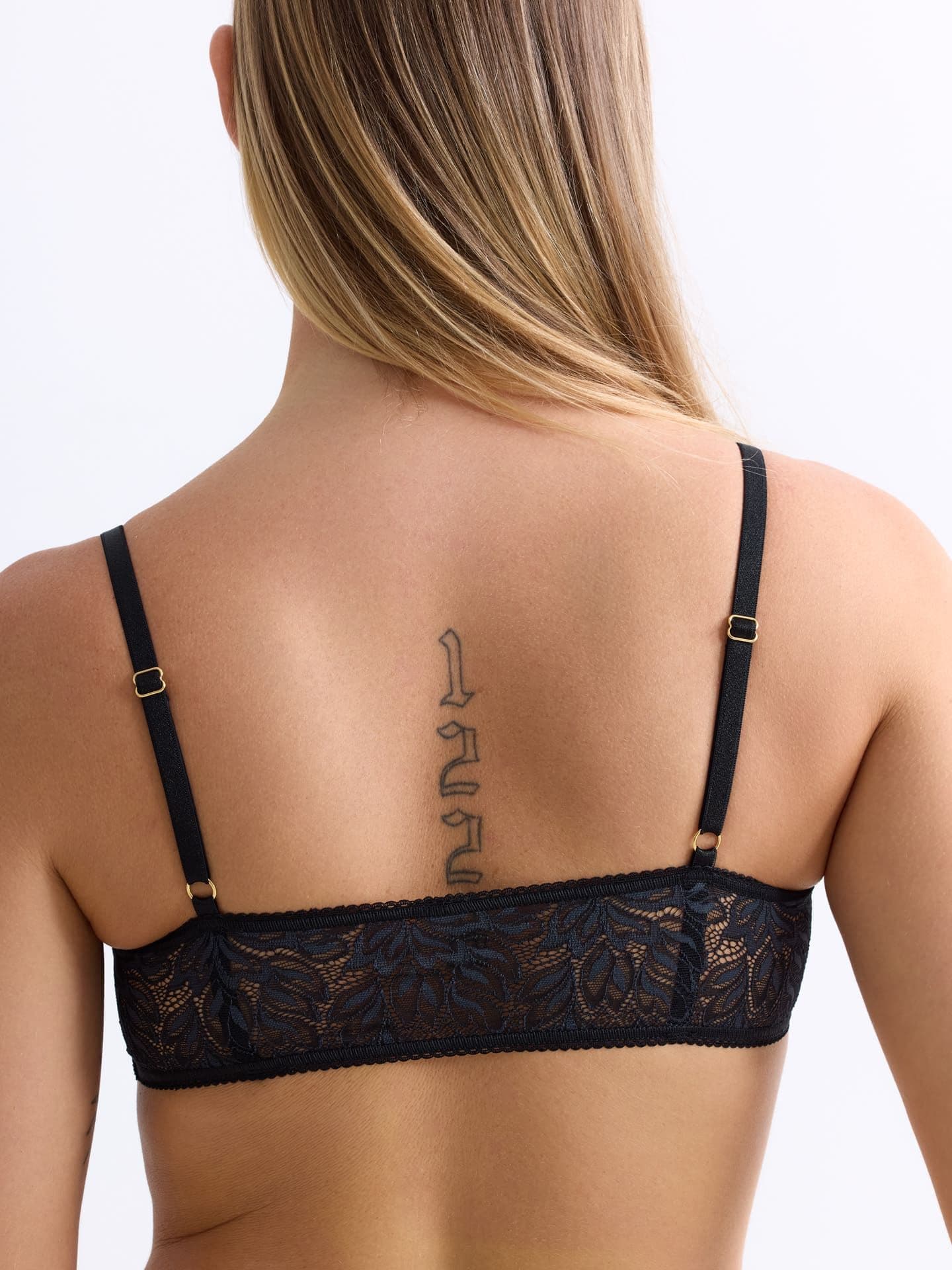 Iconic Lace Bandeau Bralette schatten schwarz 2
