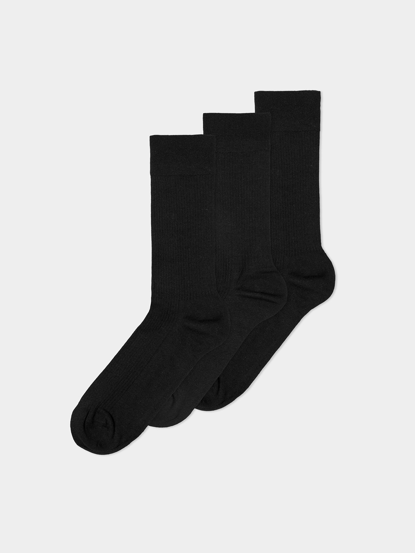 Casual Cotton Gerippte Socken im 3er Pack schwarz