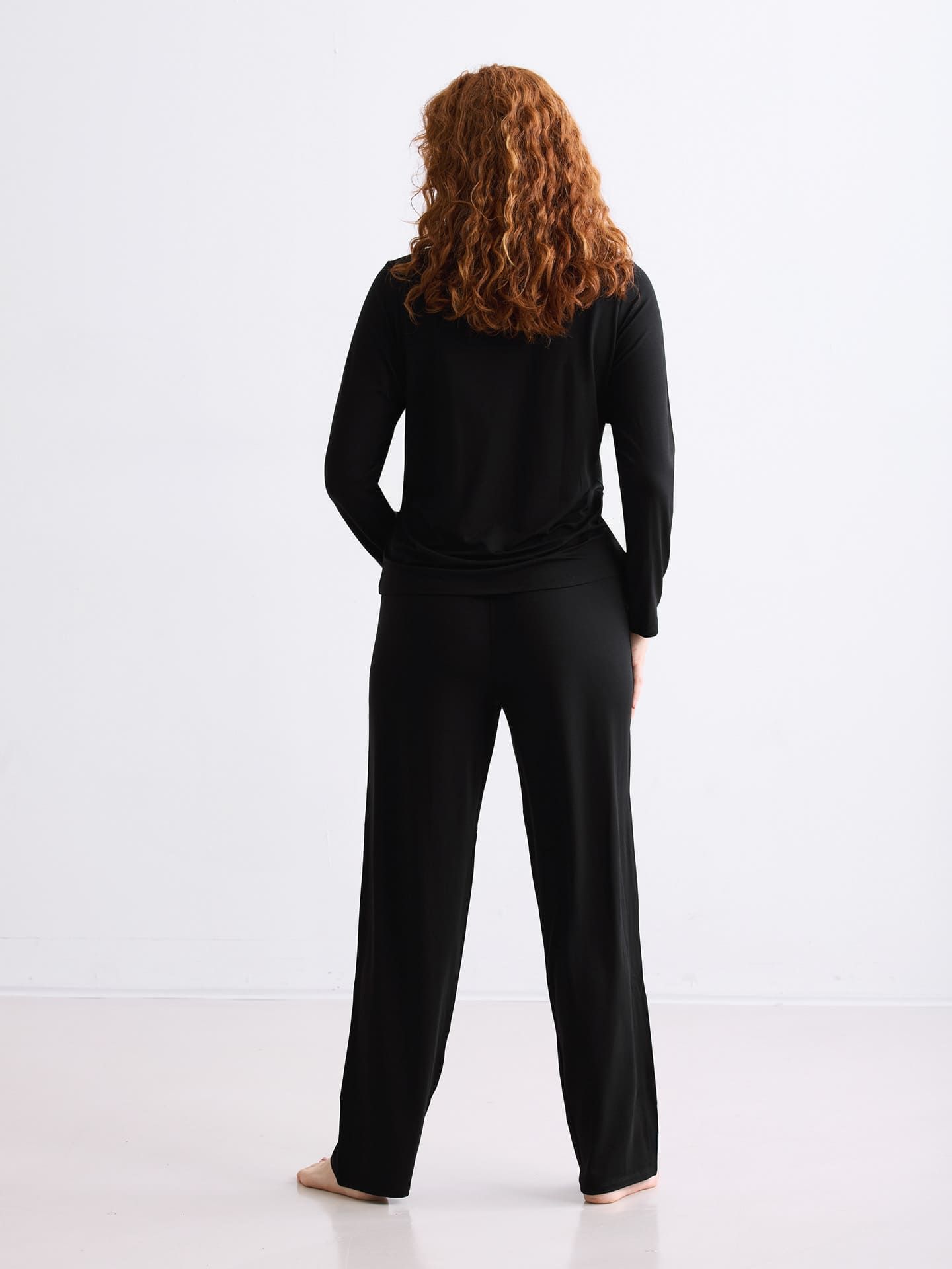 Light Touch lockeres Langarmshirt schwarz 4