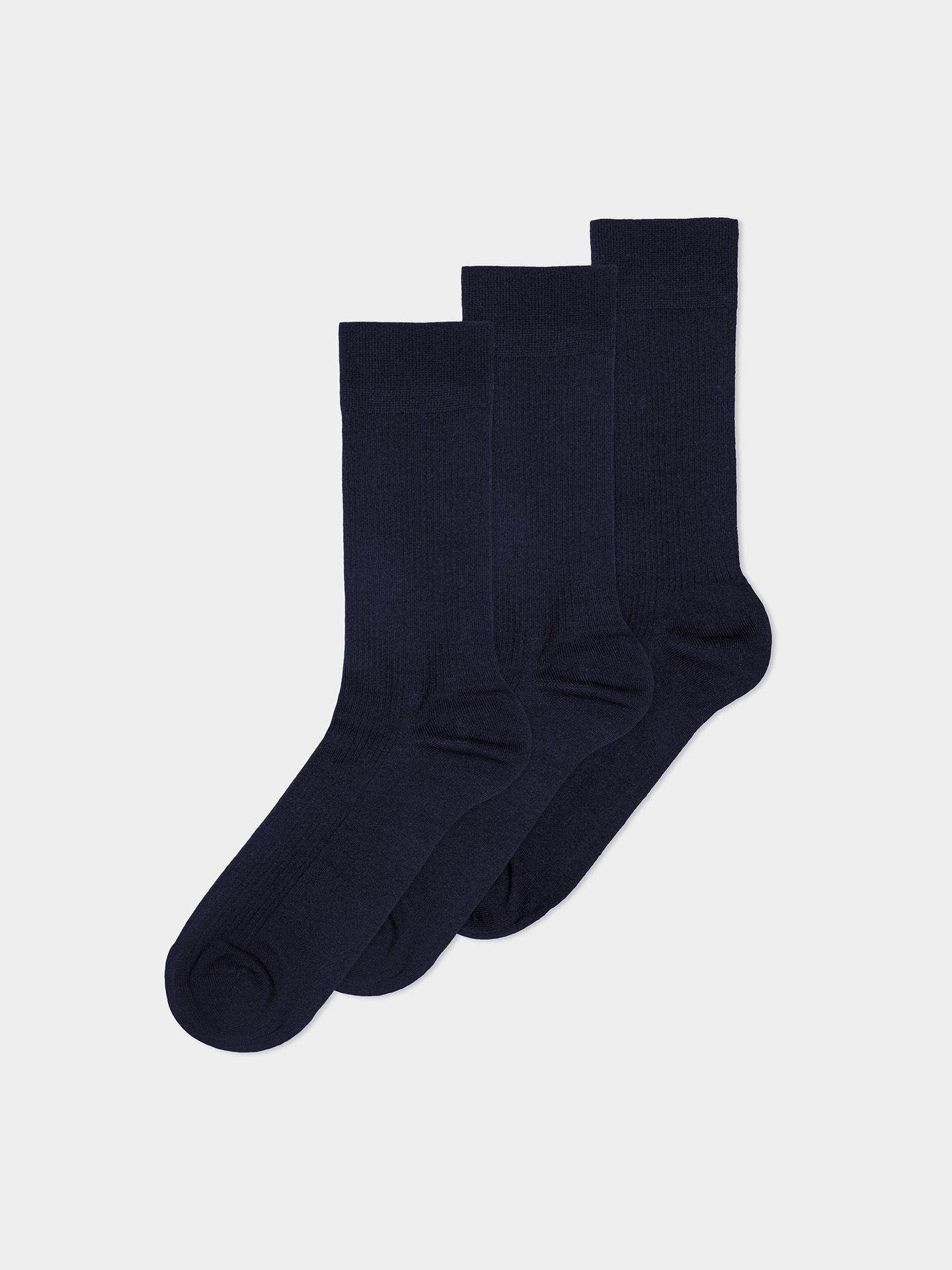 Casual Cotton Gerippte Socken im 3er Pack dunkelblau