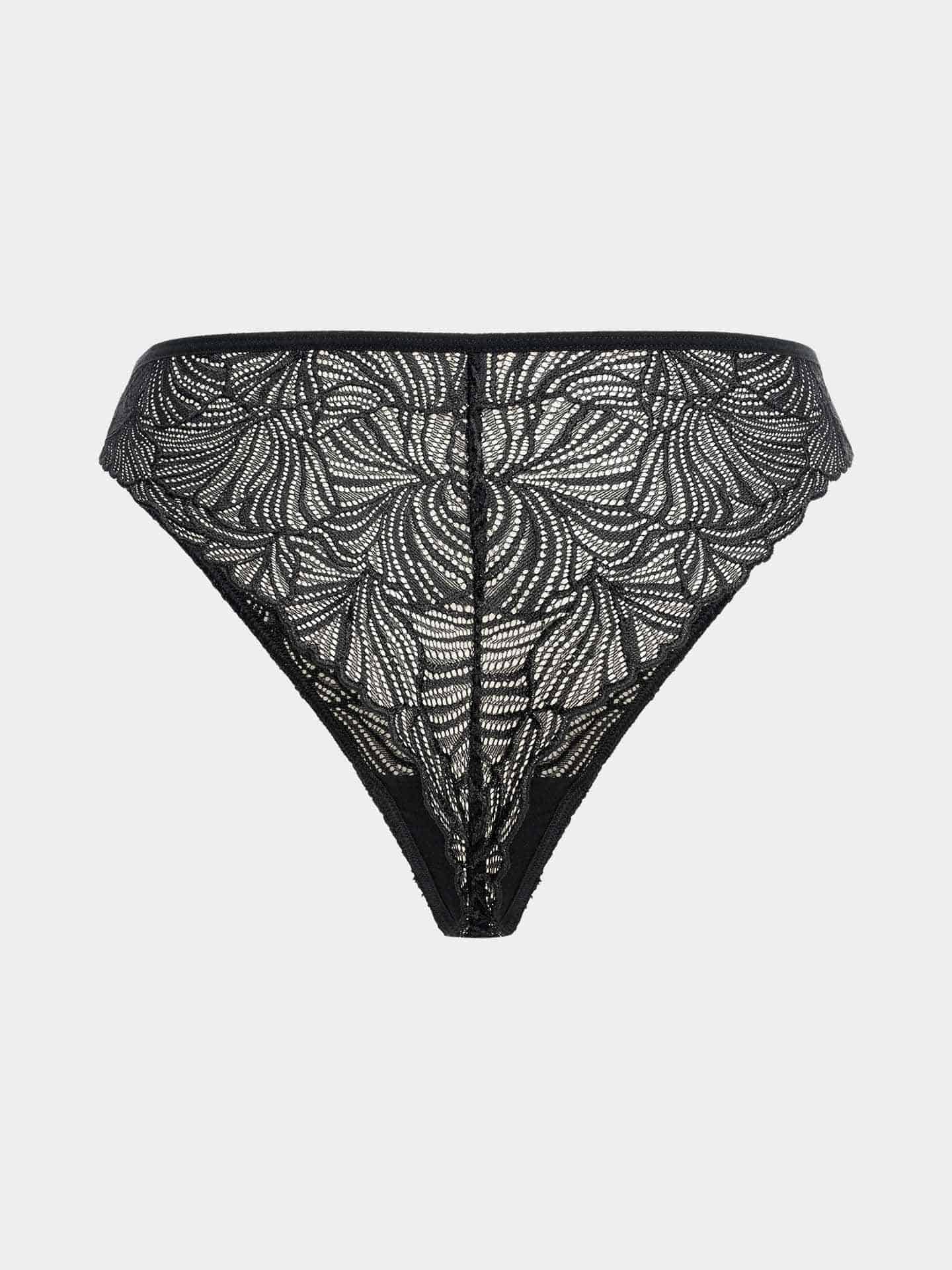 Fluid Lace High Waist Brazil String schwarz 7