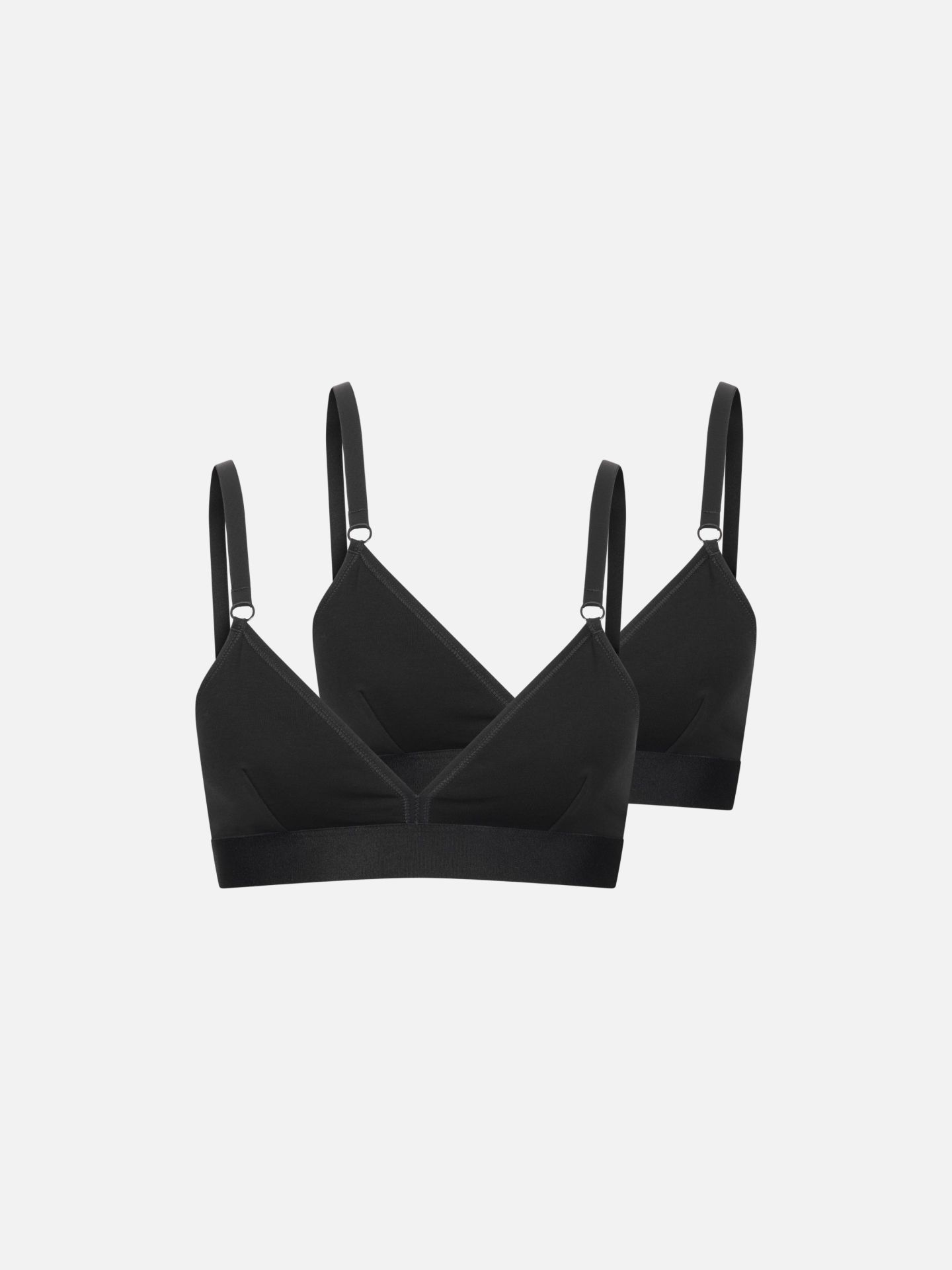 Casual Cotton Triangel Bralette im 2er Pack schwarz 1