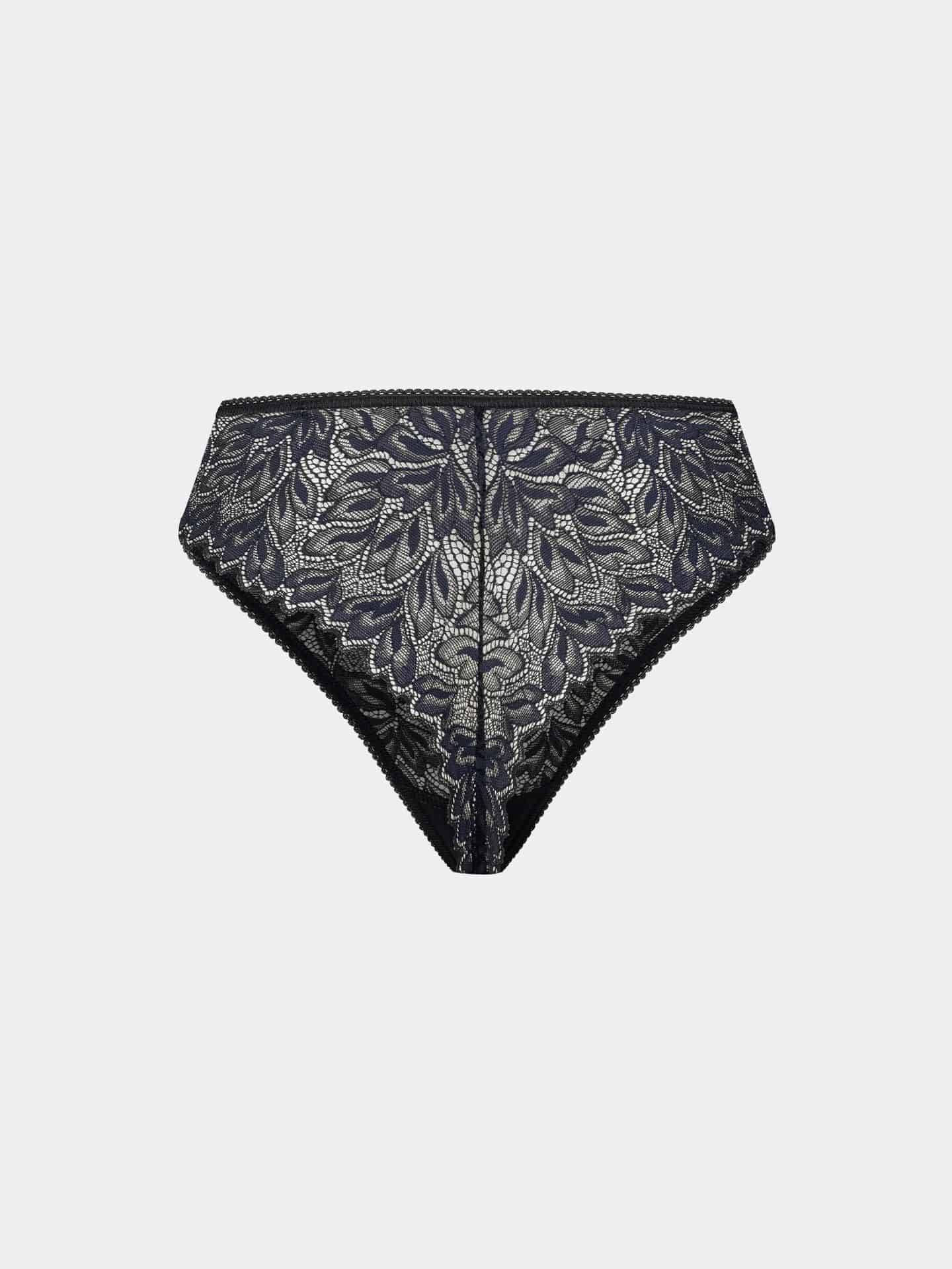 Iconic Lace High Waist Brazil String schatten schwarz 6