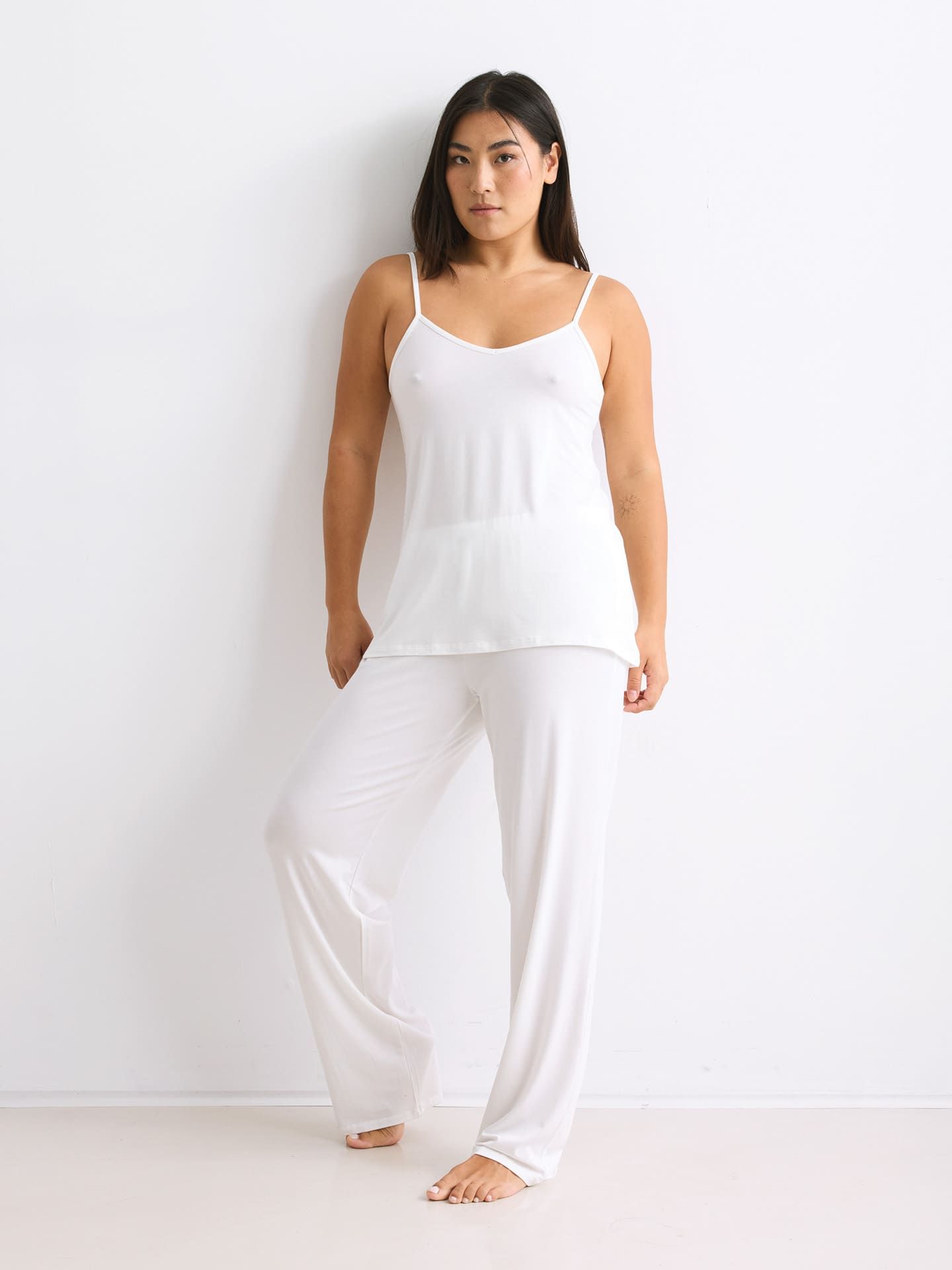 Light Touch lange Schlafhose ecru 3