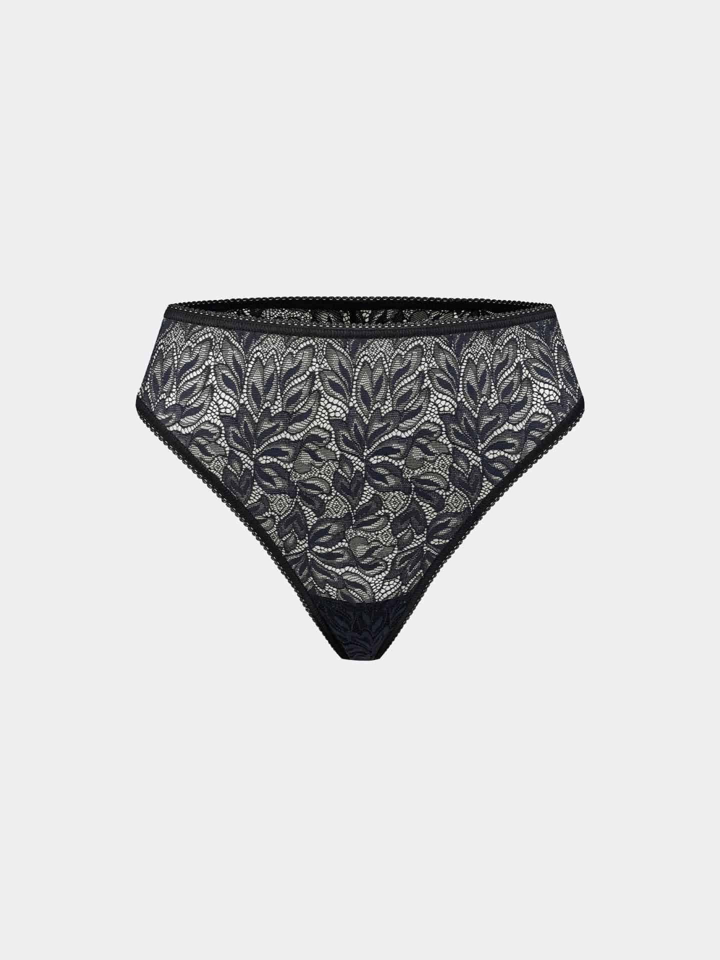 Iconic Lace High Waist Brazil String schatten schwarz 5