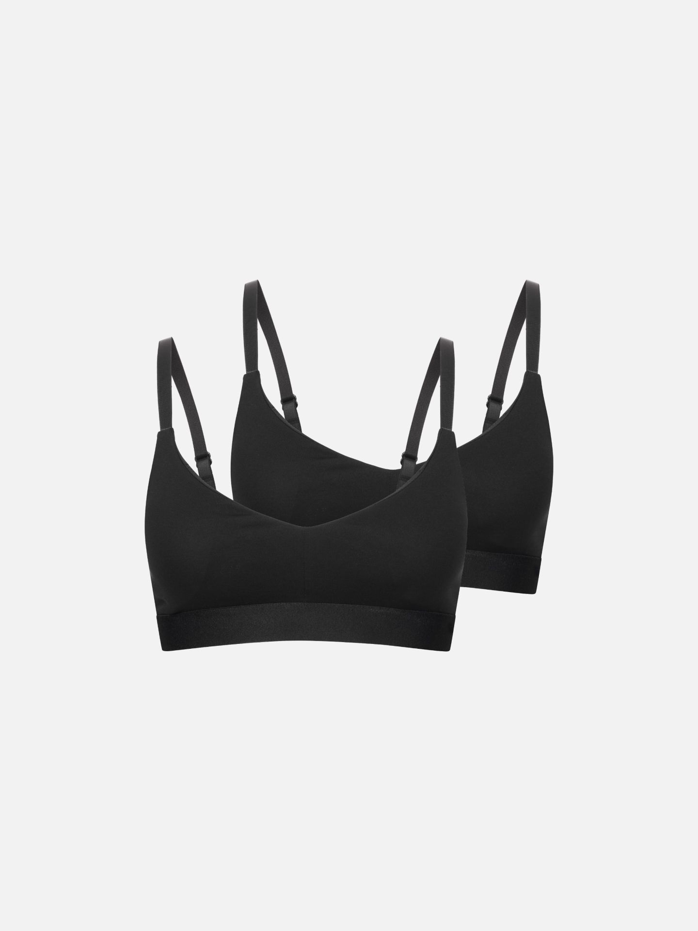Casual Cotton Bralette im 2er Pack mit herausnehmbaren Pads schwarz 1