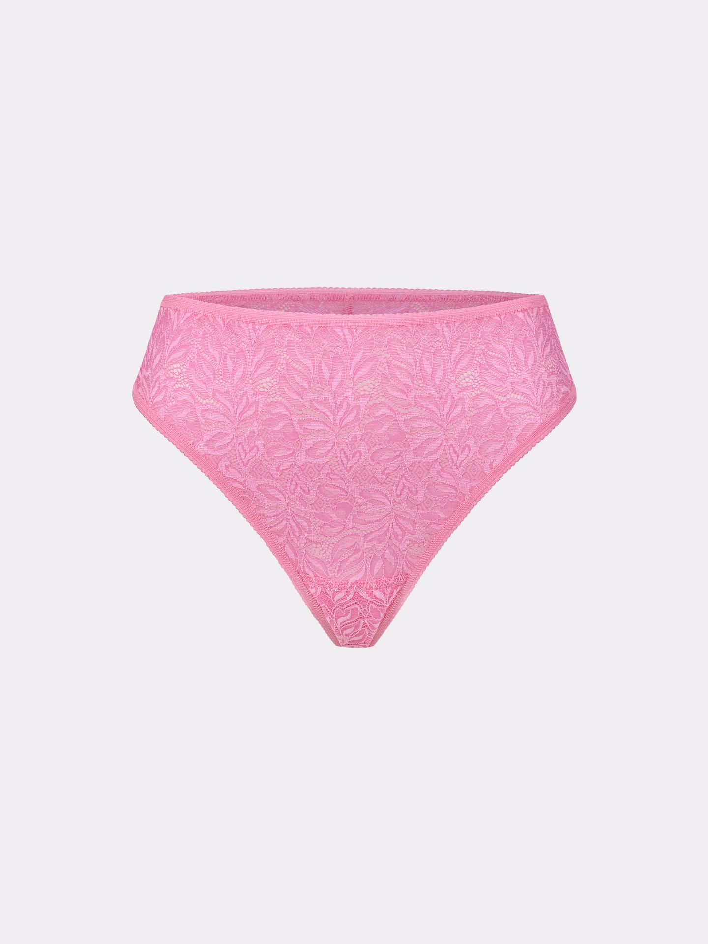 Iconic Lace High Waist Brazil String bubblegum 5