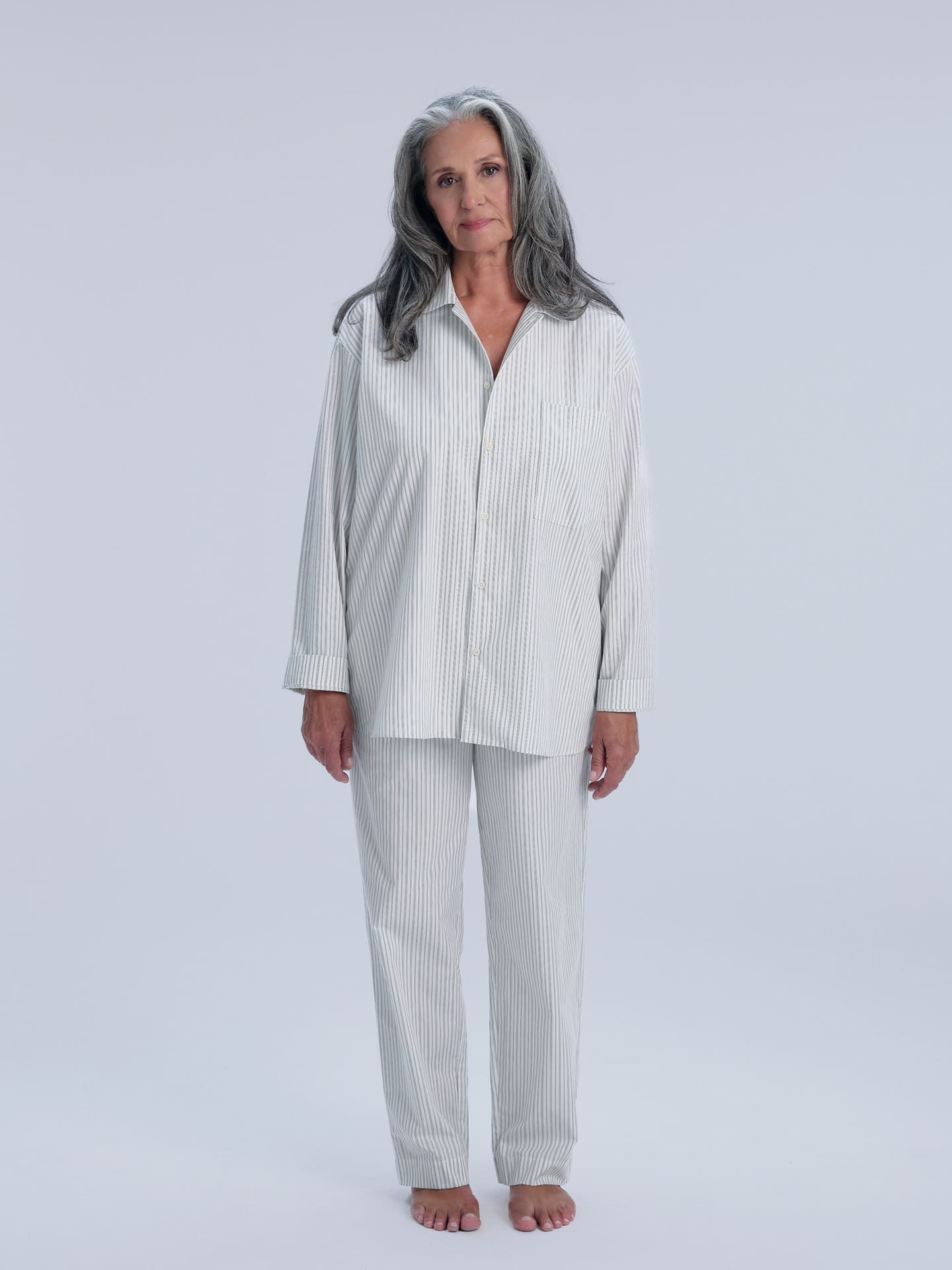 Avonté Pyjama Pants olive cream pinstripe 1